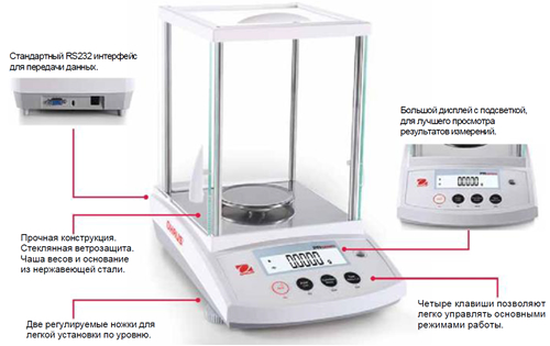 лабораторные весы PR 124/E Новые аналитические весы Ohaus